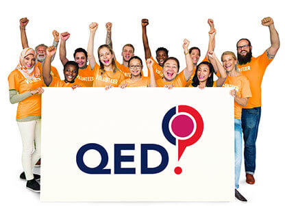 Volunteers at QED